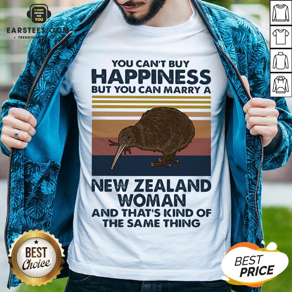 Nice Kiwi Bird You Can’t Buy Happiness But You Can Marry A New Zealand Woman Vintage Retro Shirt