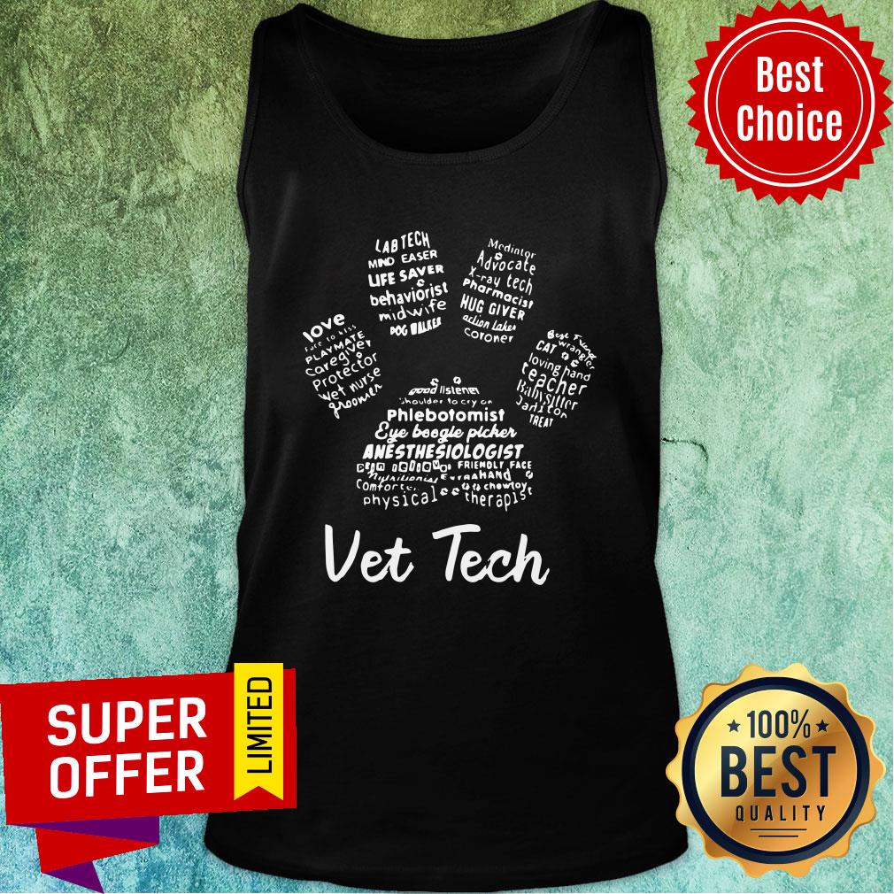 Funny Vet Tech Paw Print Shirt - Image 4