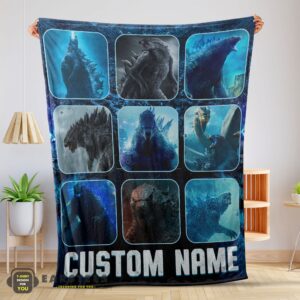Good King Of The Monsters Godzilla Blanket Fleece Customized Blanket