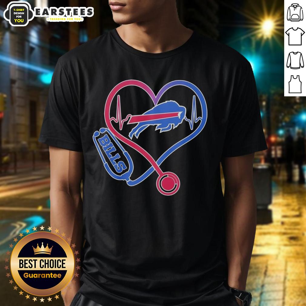 Good Nurse Heartbeat X Buffalo Bills Logo T-Shirt