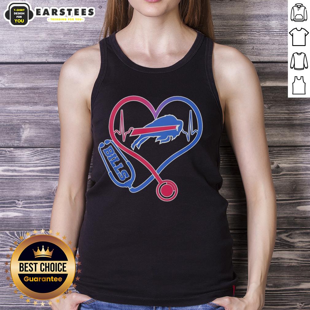 Good Nurse Heartbeat X Buffalo Bills Logo T-Shirt - Image 4