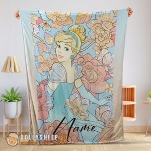 Perfect Disney Cinderella Elegant Princess Bloom Blanket Fleece Customized Blanket