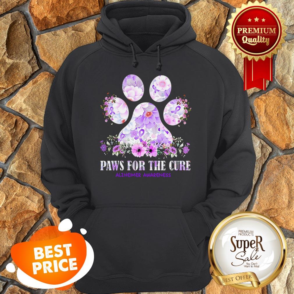 Nice Flower Paws For The Cure Alzheimer Awareness Shirt - Image 5