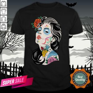 Sugar Skull Colorful Girl Dia De Los Muertos Day Dead Shirt