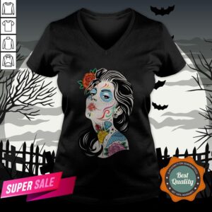 Alternative view of Sugar Skull Colorful Girl Dia De Los Muertos Day Dead Shirt