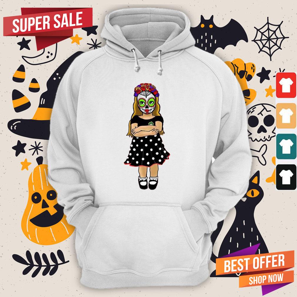 Sugar Skull Makeup Baby Cute Girl Day Of The Dead Muertos Shirt - Image 5