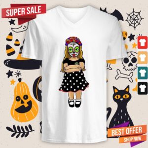 Alternative view of Sugar Skull Makeup Baby Cute Girl Day Of The Dead Muertos Shirt