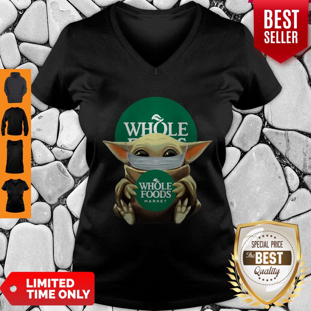 Awesome Baby Yoda Mask Hug Whole Foods Market Shirt - Image 2