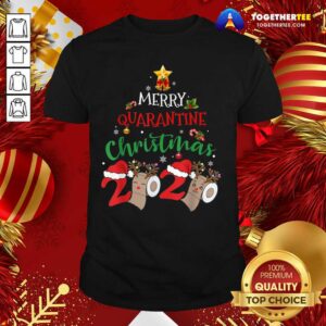 Cute Merry Quarantine Christmas 2020 Pajamas Matching Family Gift Shirt