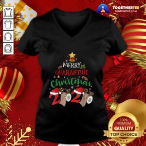 Alternative view of Cute Merry Quarantine Christmas 2020 Pajamas Matching Family Gift Shirt