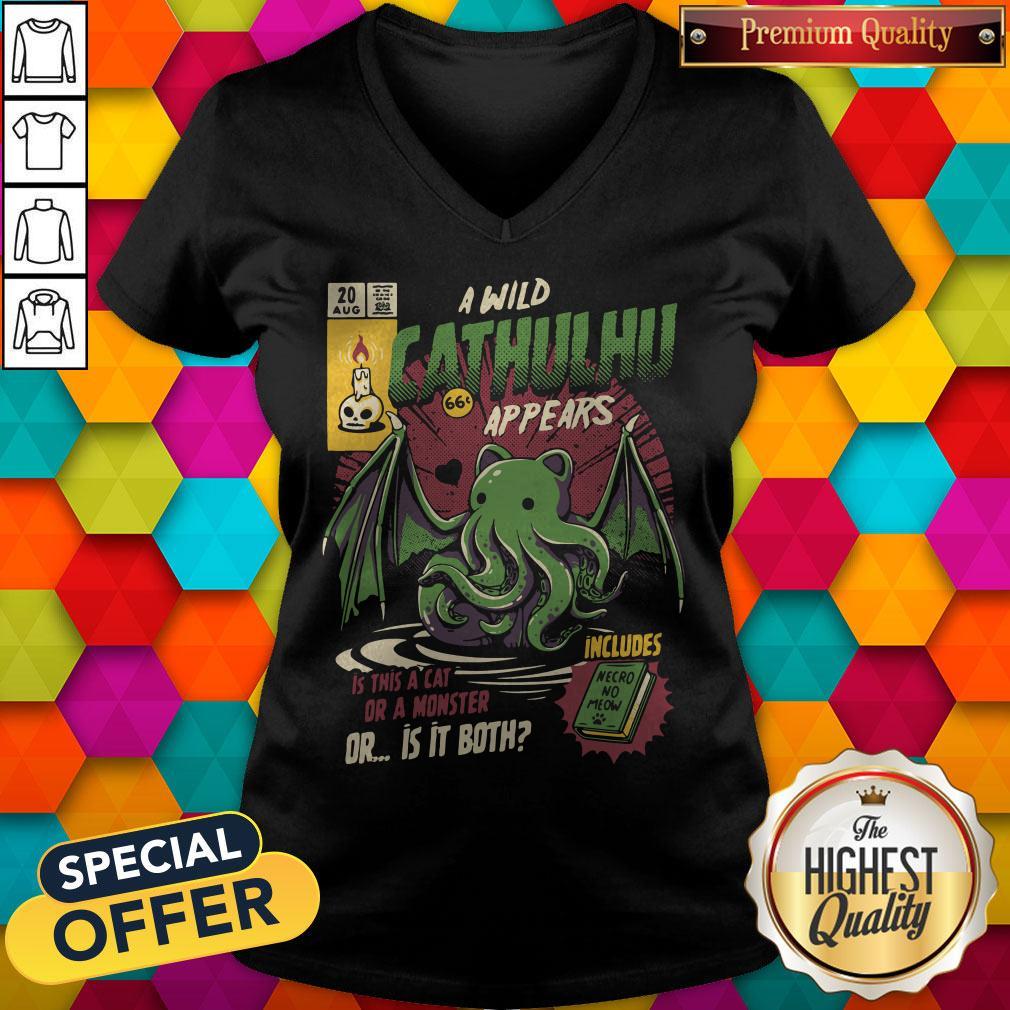 A Wild Cthulhu Appears Is This A Cat Or A Monster Or Both Shirt - Image 3