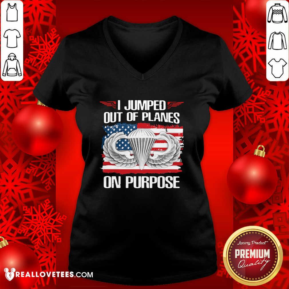 Lovely I Jumped Out Of Planes On Purpose American Flag Shirt - Image 5