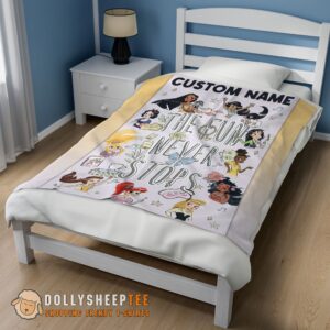 Alternative view of Perfect Cute Disney Princess The Fun Never Stops Blanket Fleece Customized Blanket