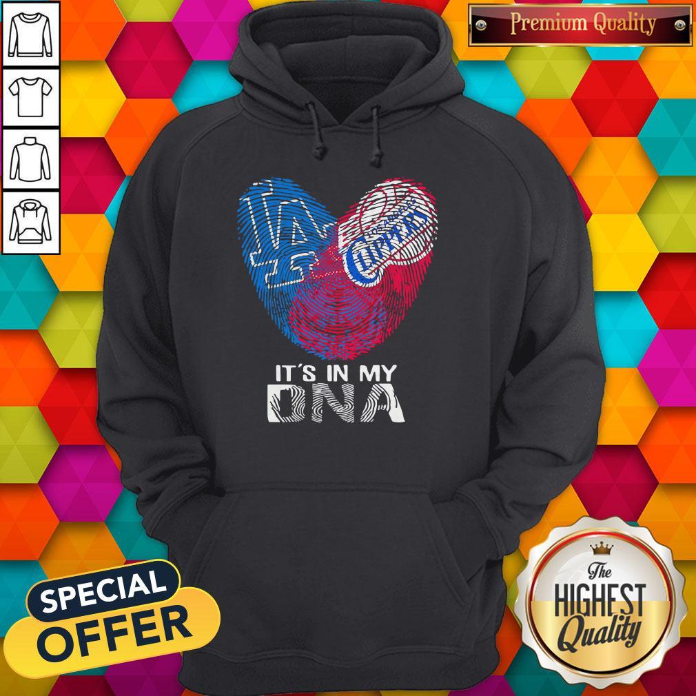 Los Angeles Clippers And Los Angeles Dodgers It’s In My DNA Heart Shirt - Image 3