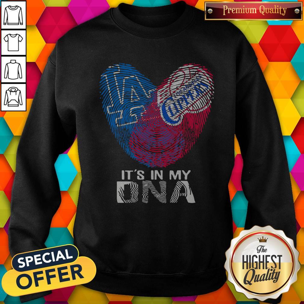 Los Angeles Clippers And Los Angeles Dodgers It’s In My DNA Heart Shirt - Image 5