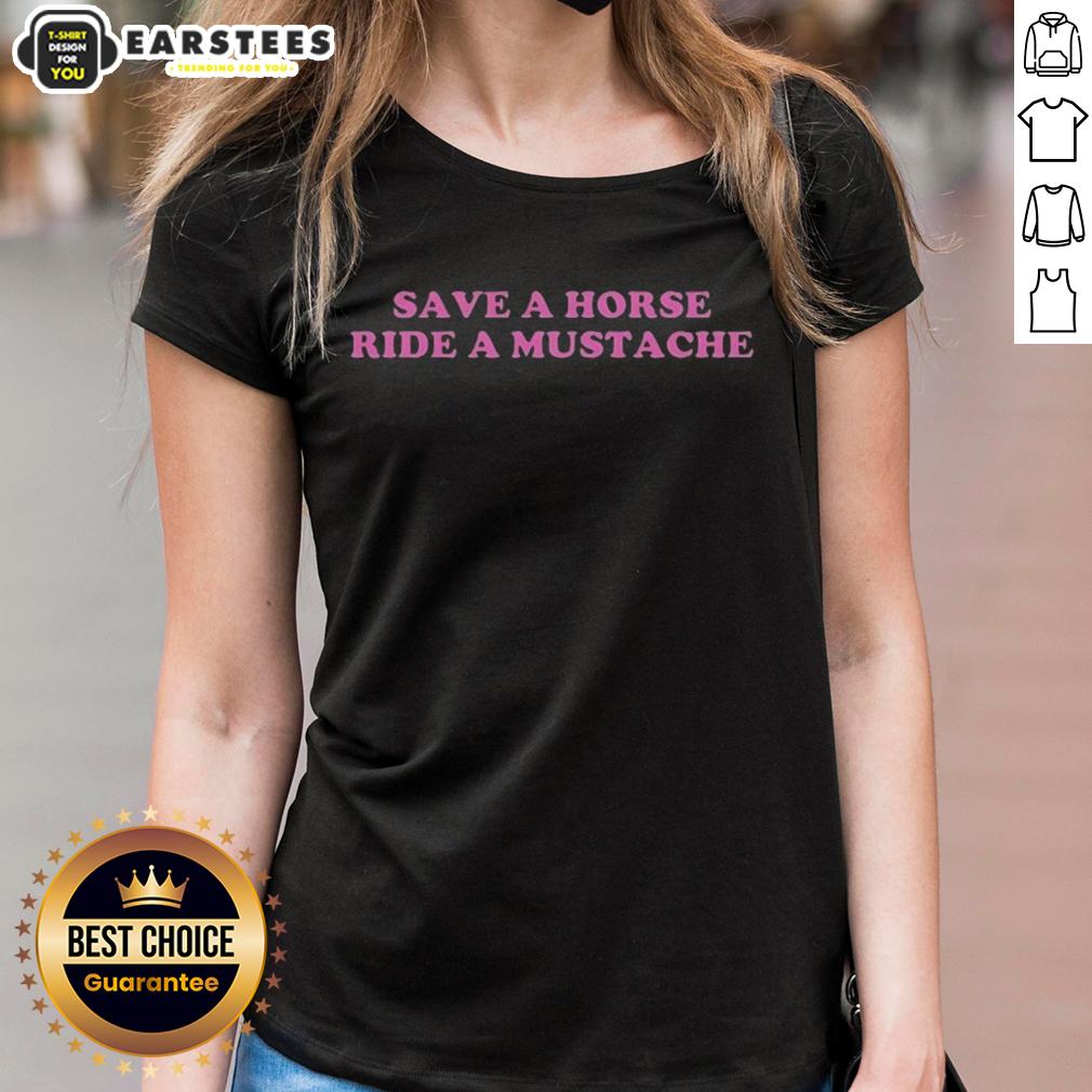 Premium Save A Horse Ride A Mustache T-Shirt - Image 3