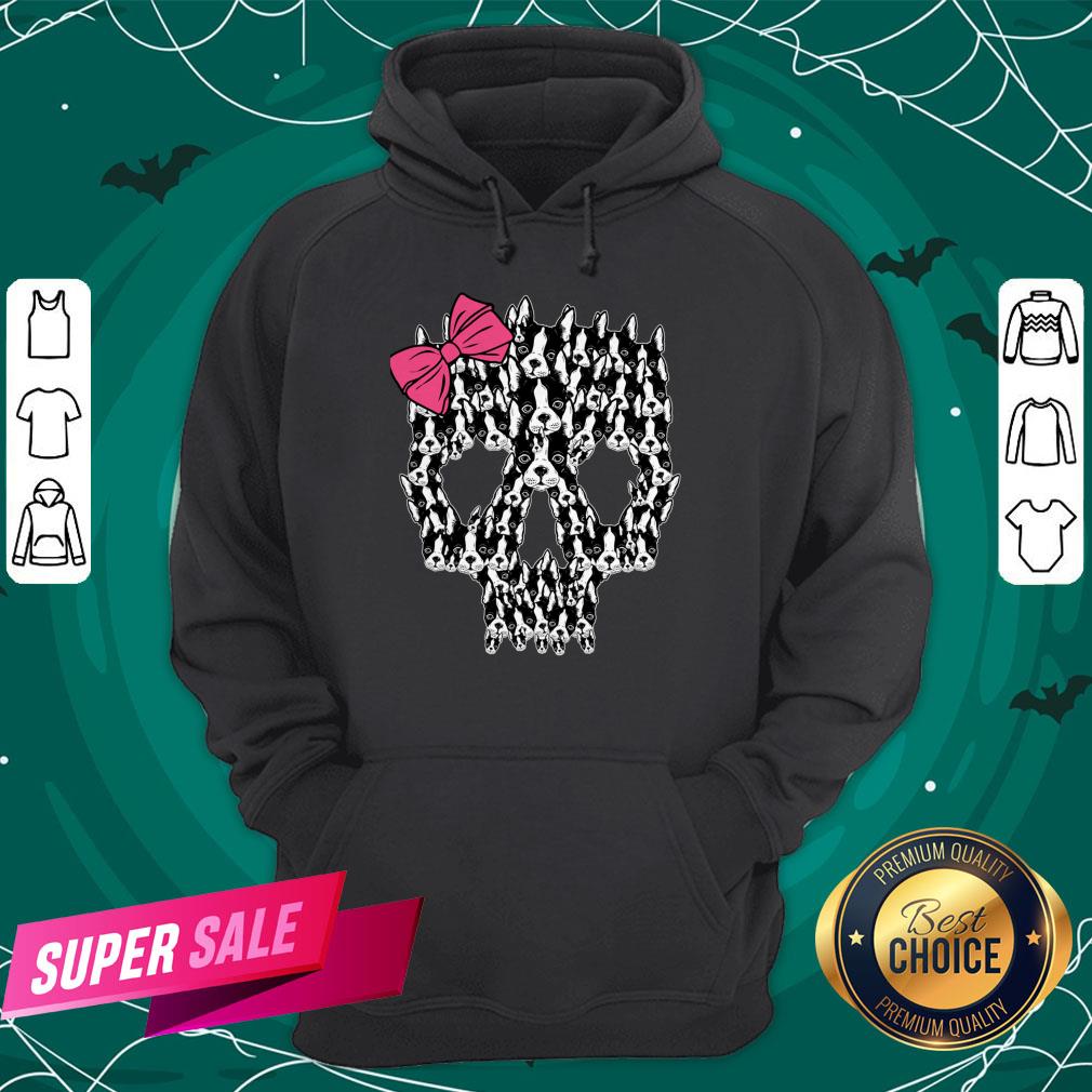 Boston Terrier Sugar Skull Day Of The Dead Muertos Shirt - Image 5