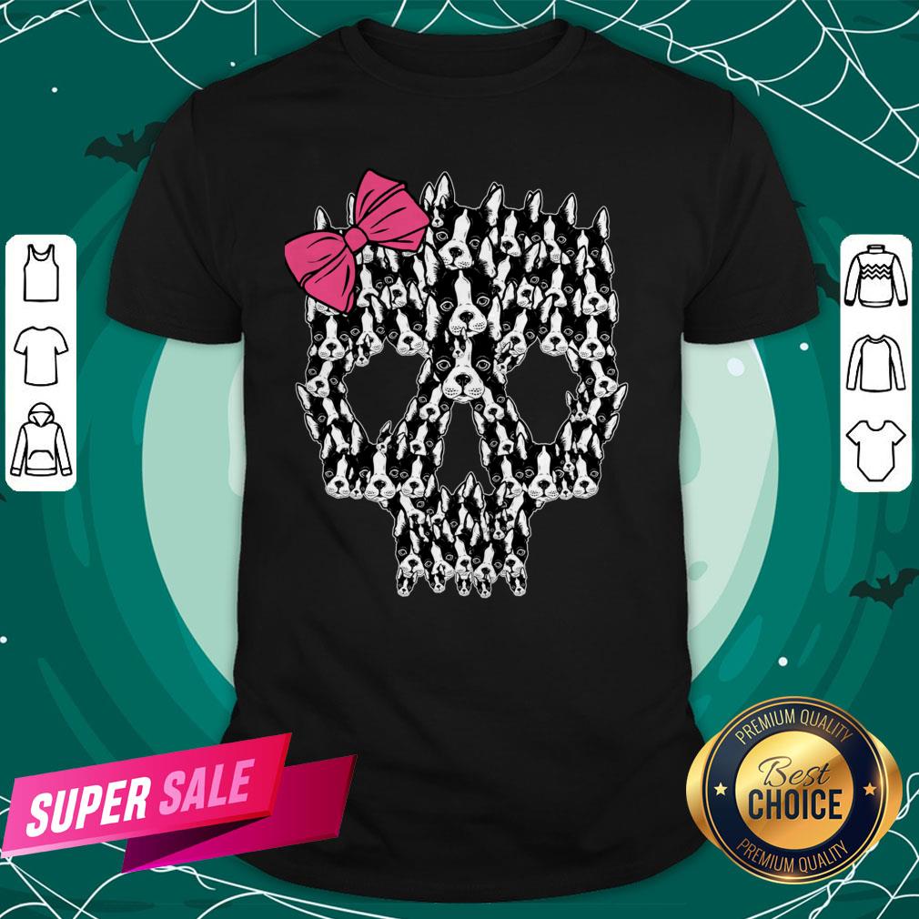 Boston Terrier Sugar Skull Day Of The Dead Muertos Shirt