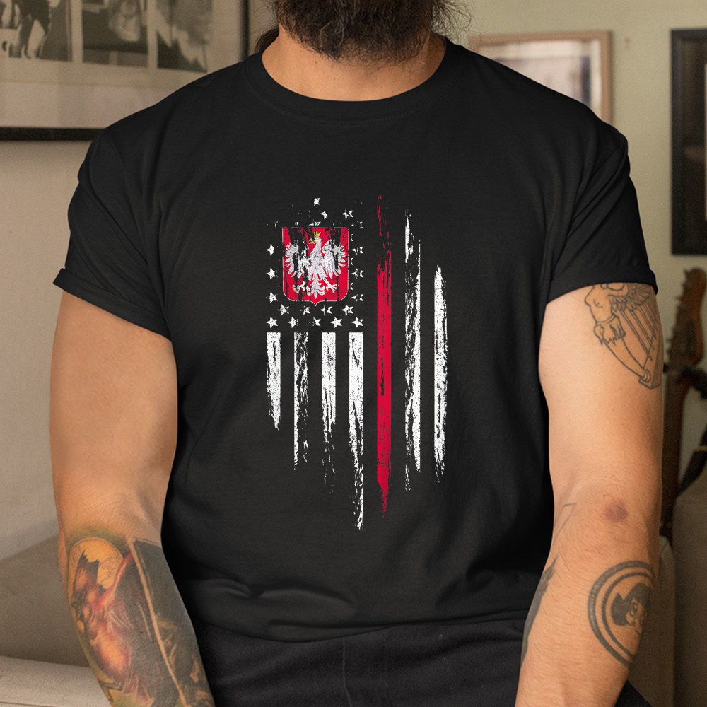 Polish American Flag Combo Poland Usa Polska Patriotic Shirt - Image 3