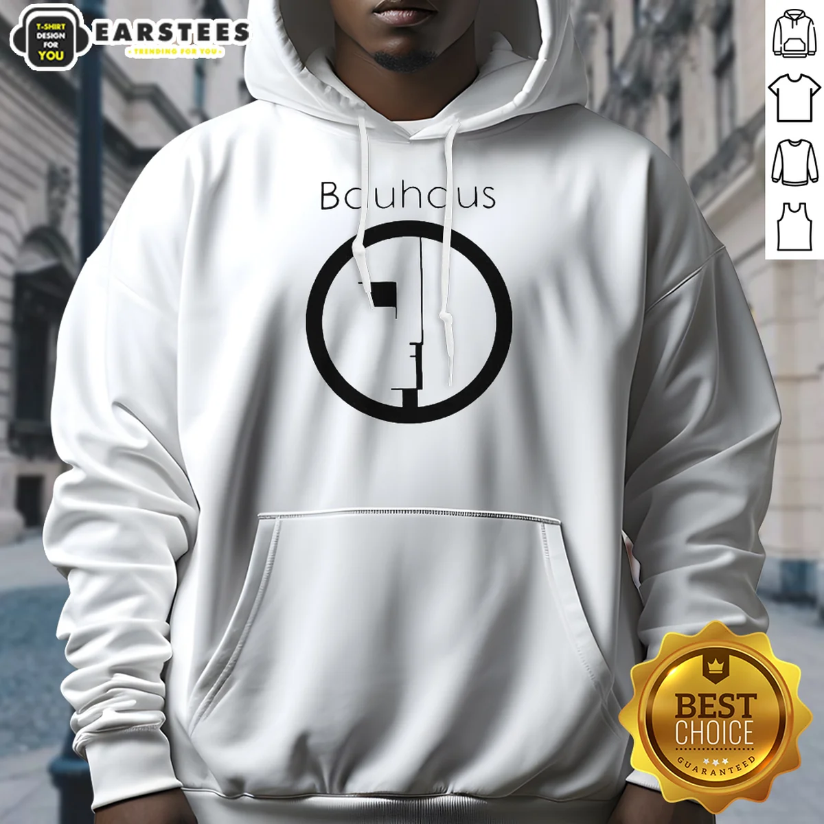 Good Bauhaus Band Profile Silhouette Symbol Music Band Logo Shirt - Image 3