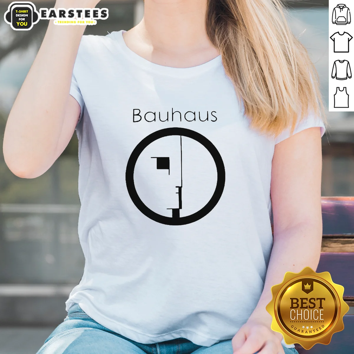 Good Bauhaus Band Profile Silhouette Symbol Music Band Logo Shirt - Image 2