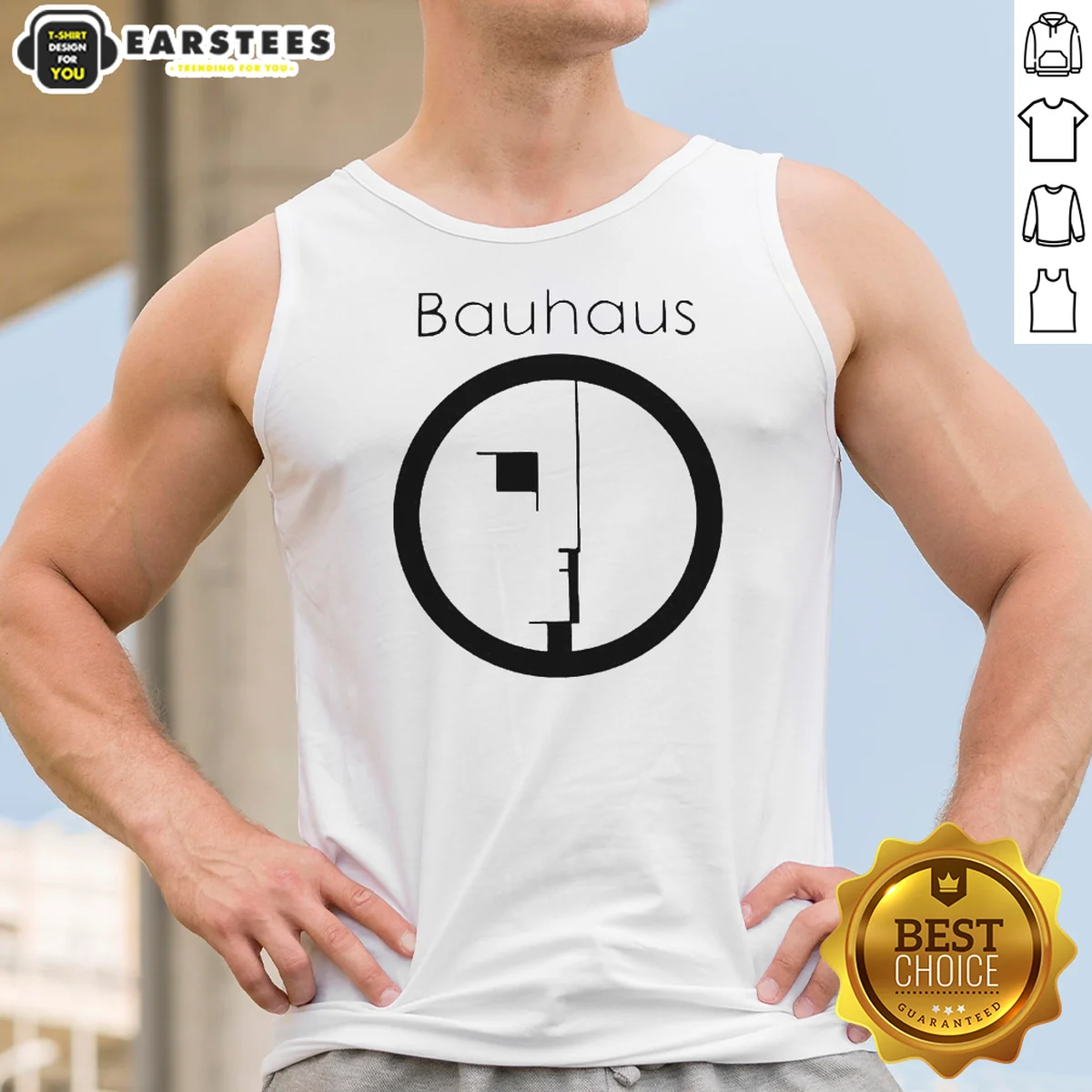 Good Bauhaus Band Profile Silhouette Symbol Music Band Logo Shirt - Image 5