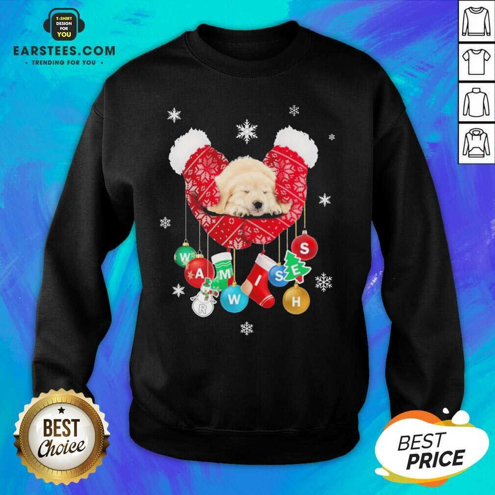 Hot Golden Retriever Warm Wishes Socks Christmas Shirt - Image 3