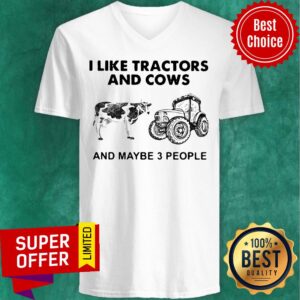 Alternative view of I Like Tractors And Cows And Maybe 3 People Shirt