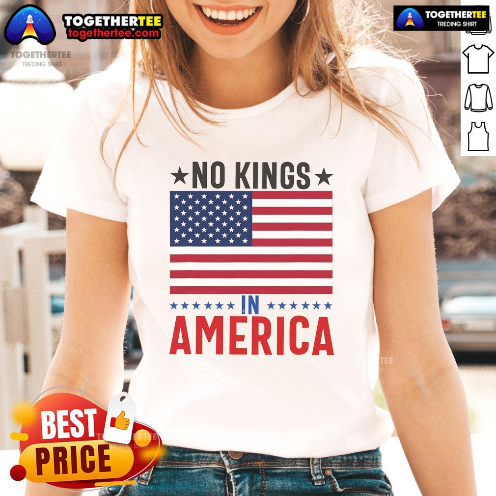Good No Kings In America Flag Protest Save Democracy T-Shirt - Image 3