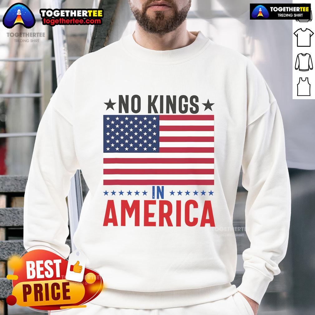 Good No Kings In America Flag Protest Save Democracy T-Shirt - Image 5