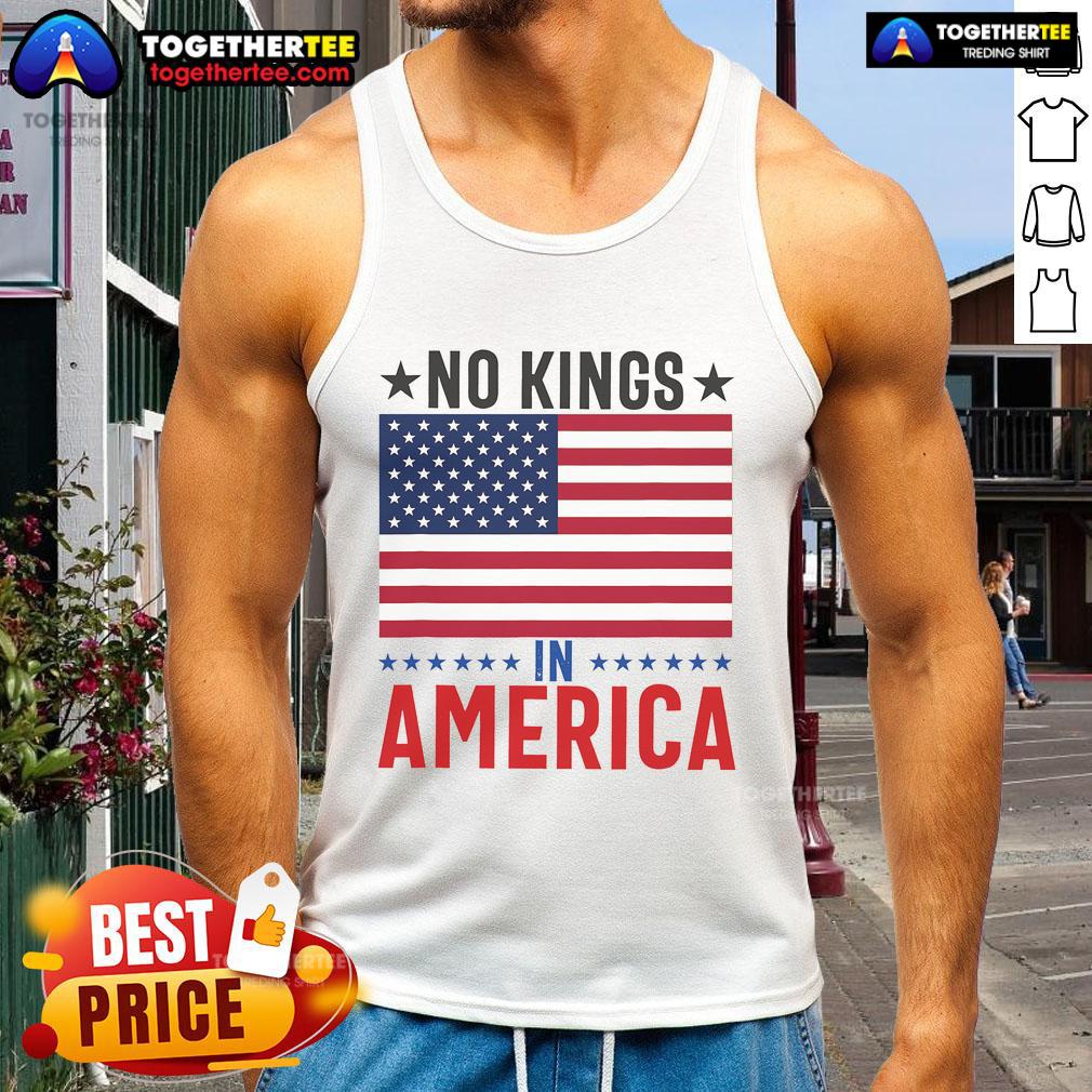 Good No Kings In America Flag Protest Save Democracy T-Shirt - Image 4