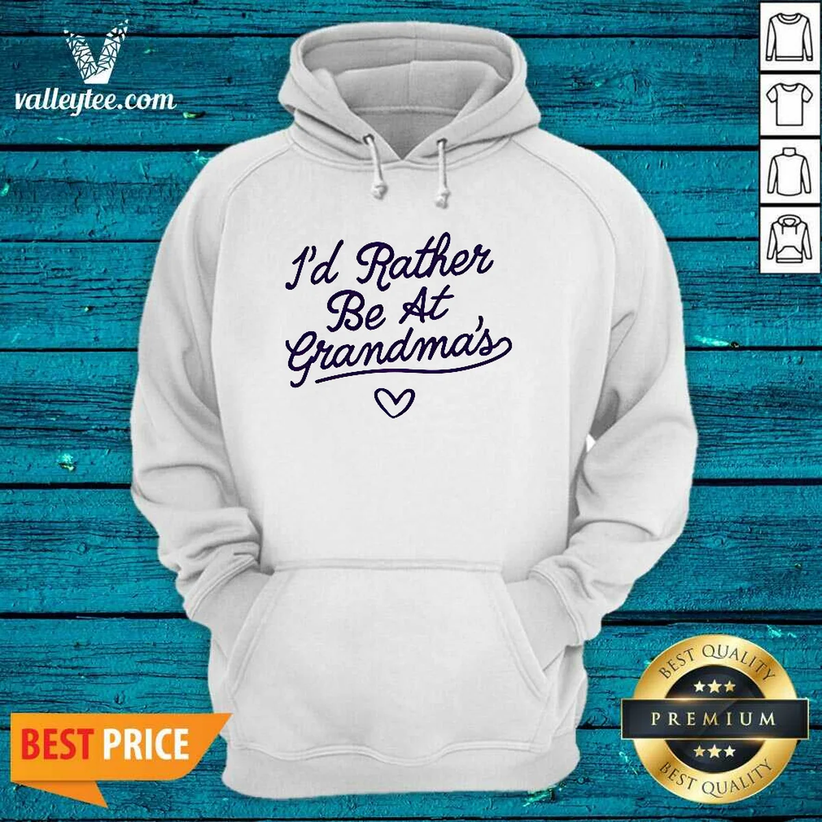 Official I'D Rather Be At Grandma'S Quote Grandma Shirt - Image 3