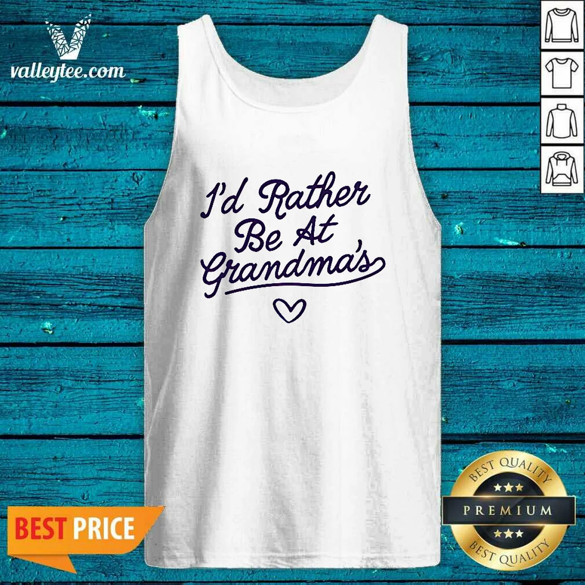Official I'D Rather Be At Grandma'S Quote Grandma Shirt - Image 4