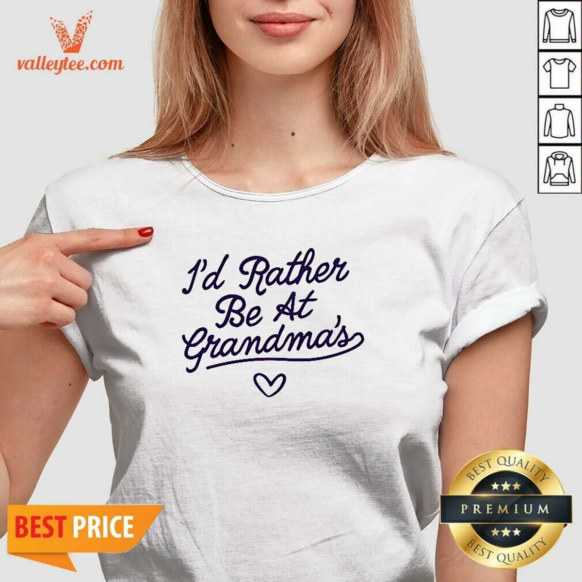 Official I'D Rather Be At Grandma'S Quote Grandma Shirt - Image 2