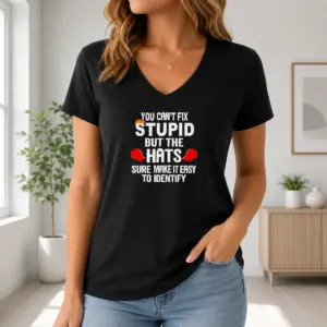Alternative view of Official Nice You Can't Fix Stupid But The Hats Sure Make It Easy To Identify Shirt