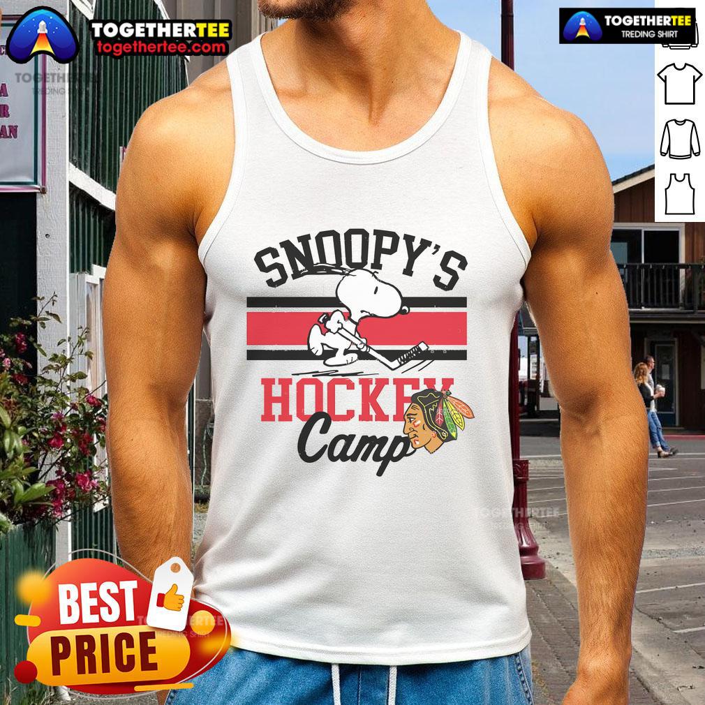 Good Snoopy Chicago Blackhawks Snoopy's Camp Snoopy NHL All Teams T-Shirt - Image 4