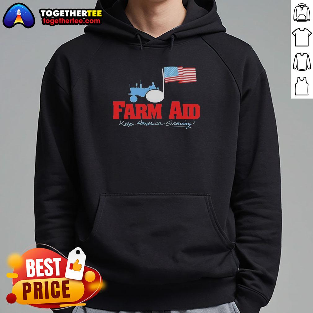 Premium Farm Aid Keep America Growing The Logo Of A Tractor And The American Flag T-Shirt - Image 2