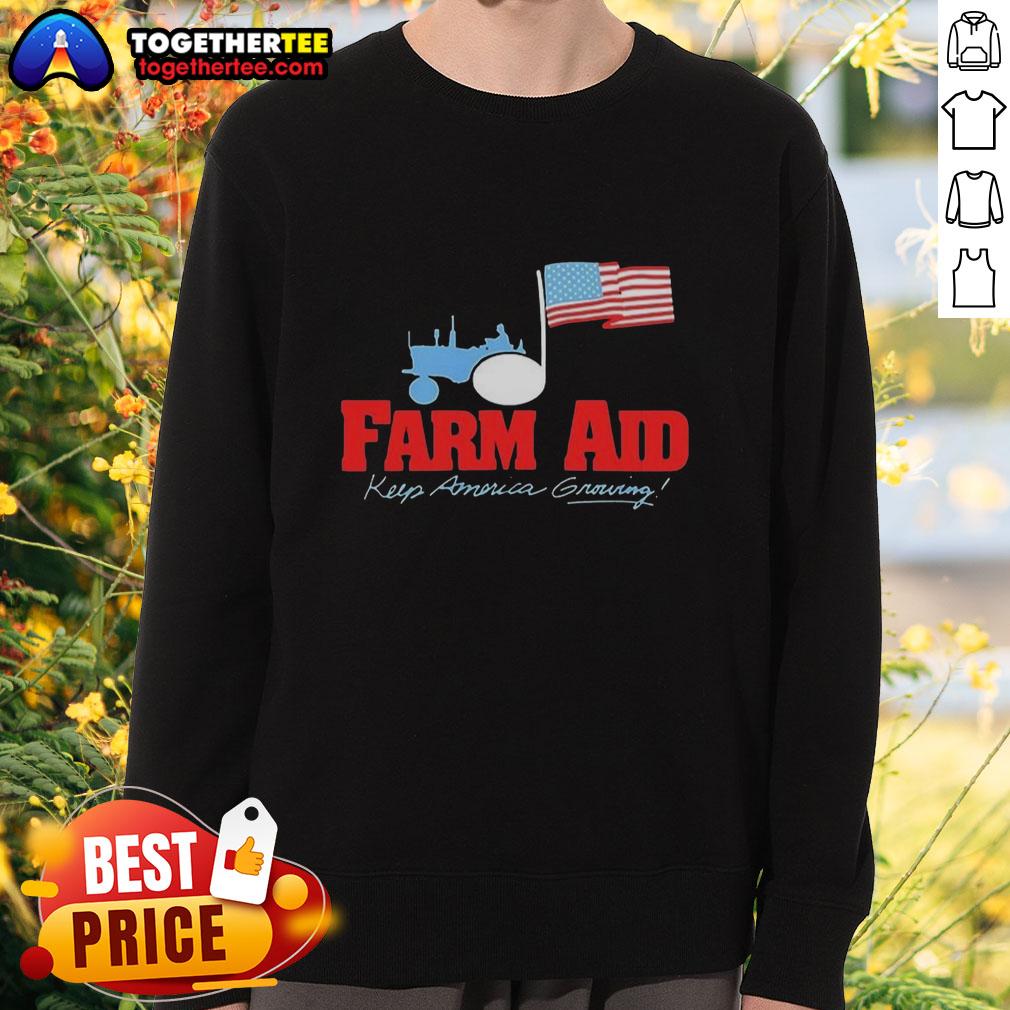 Premium Farm Aid Keep America Growing The Logo Of A Tractor And The American Flag T-Shirt - Image 5
