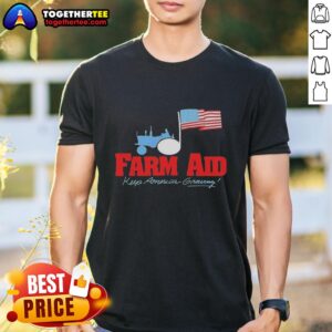 Premium Farm Aid Keep America Growing The Logo Of A Tractor And The American Flag T-Shirt