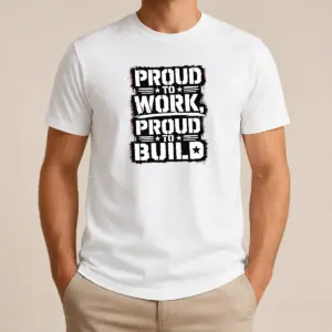 Original Labour Day Proud Worker Stencil Tee For Blue Collar Shirt