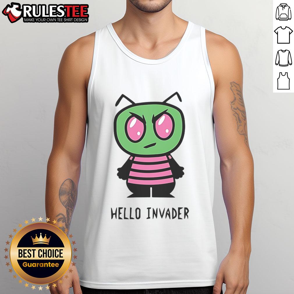 Cute Hello Invader Alien Parody Hello Kitty Invader Zim Mashup T-Shirt - Image 4