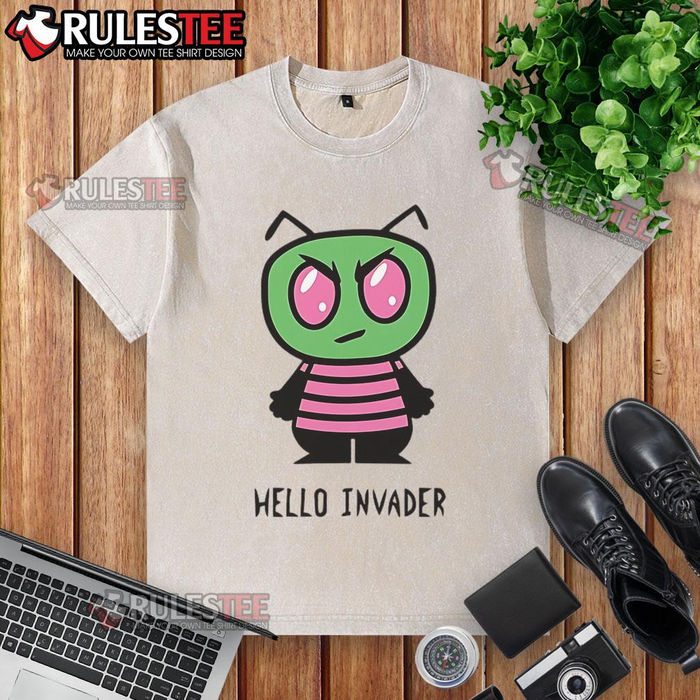 Cute Hello Invader Alien Parody Hello Kitty Invader Zim Mashup T-Shirt - Image 6