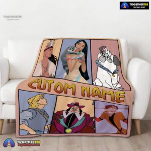 Alternative view of Official Disney Pocahontas Meeko Percy John Smith Blanket Fleece Customized Blanket