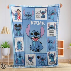 Top Cute Disney Cartoon Stitch With Friends Blanket Customize Blanket