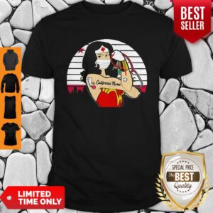 Wonderful Vintage Wonder Woman Tattoos California Nurse COVID-19 Shirt