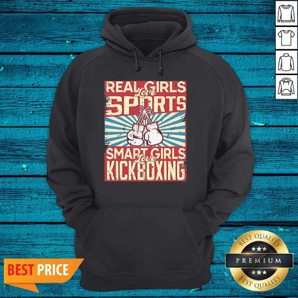 Official Real Girls Love Sports Smart Girls Love Kickboxing Shirt - Image 2