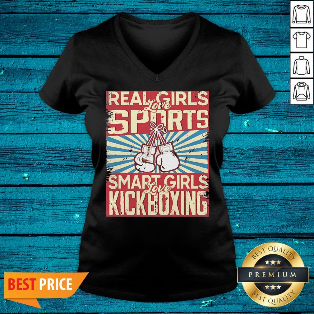 Official Real Girls Love Sports Smart Girls Love Kickboxing Shirt - Image 3