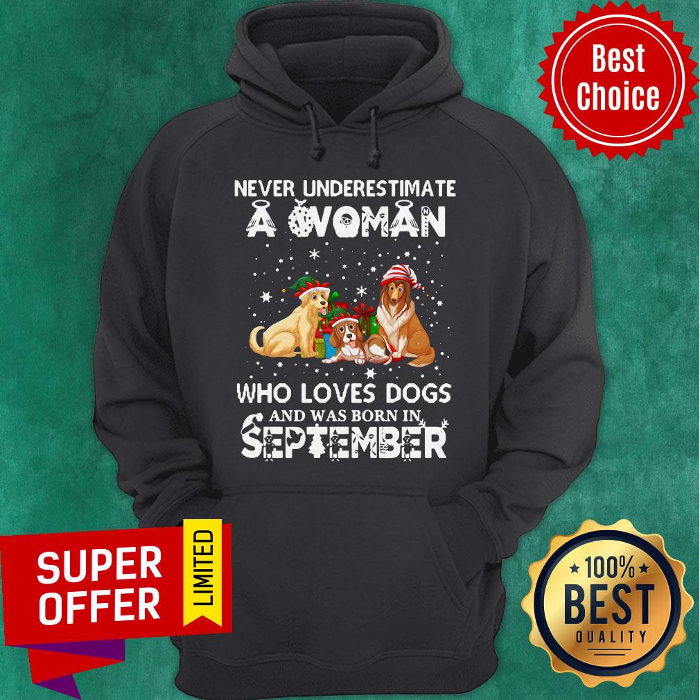 Never Understimate A Woman Who Loves Dogs And Was Born In September Shirt - Image 3