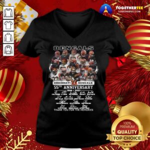 Alternative view of Nice Cincinnati Bengals 55th Anniversary 1966 2021 Thank You For The Memories Signatures Shirt