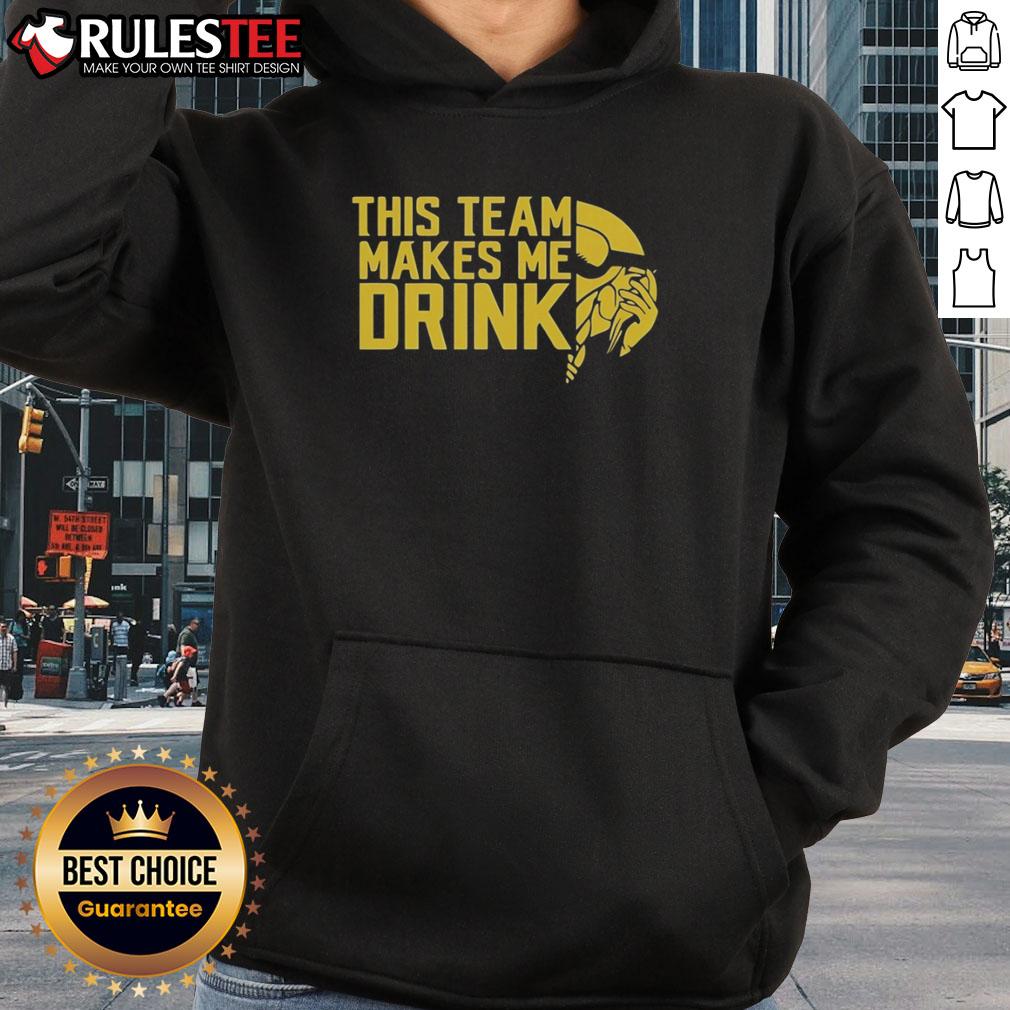 Funny This Team Makes Me Drink Minnesota Vikings Logo T-Shirt - Image 2